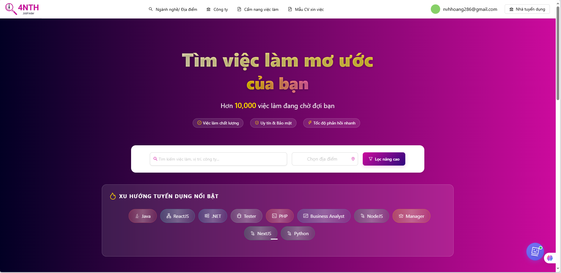 Website Tuyển dụng và tìm kiếm việc làm